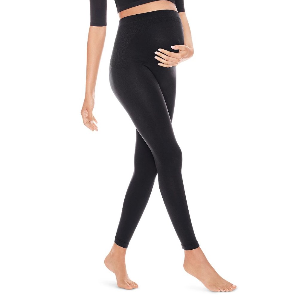 Playtex Maternity Seamless Leggings Size S/M (4-10) Black